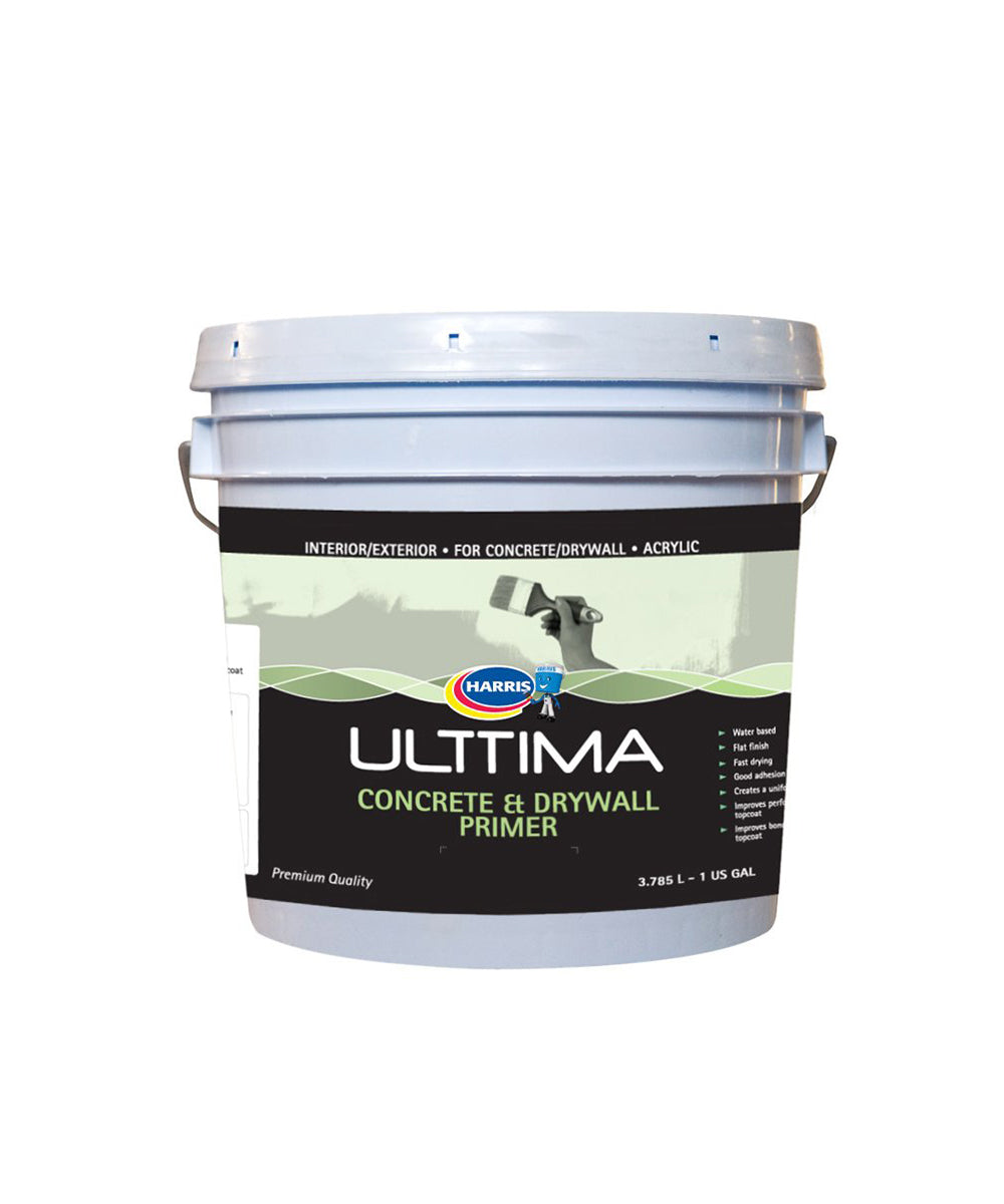 Harris Paints Ulttima Concrete and Drywall Primer, available at Harris Paints in the Caribbean.