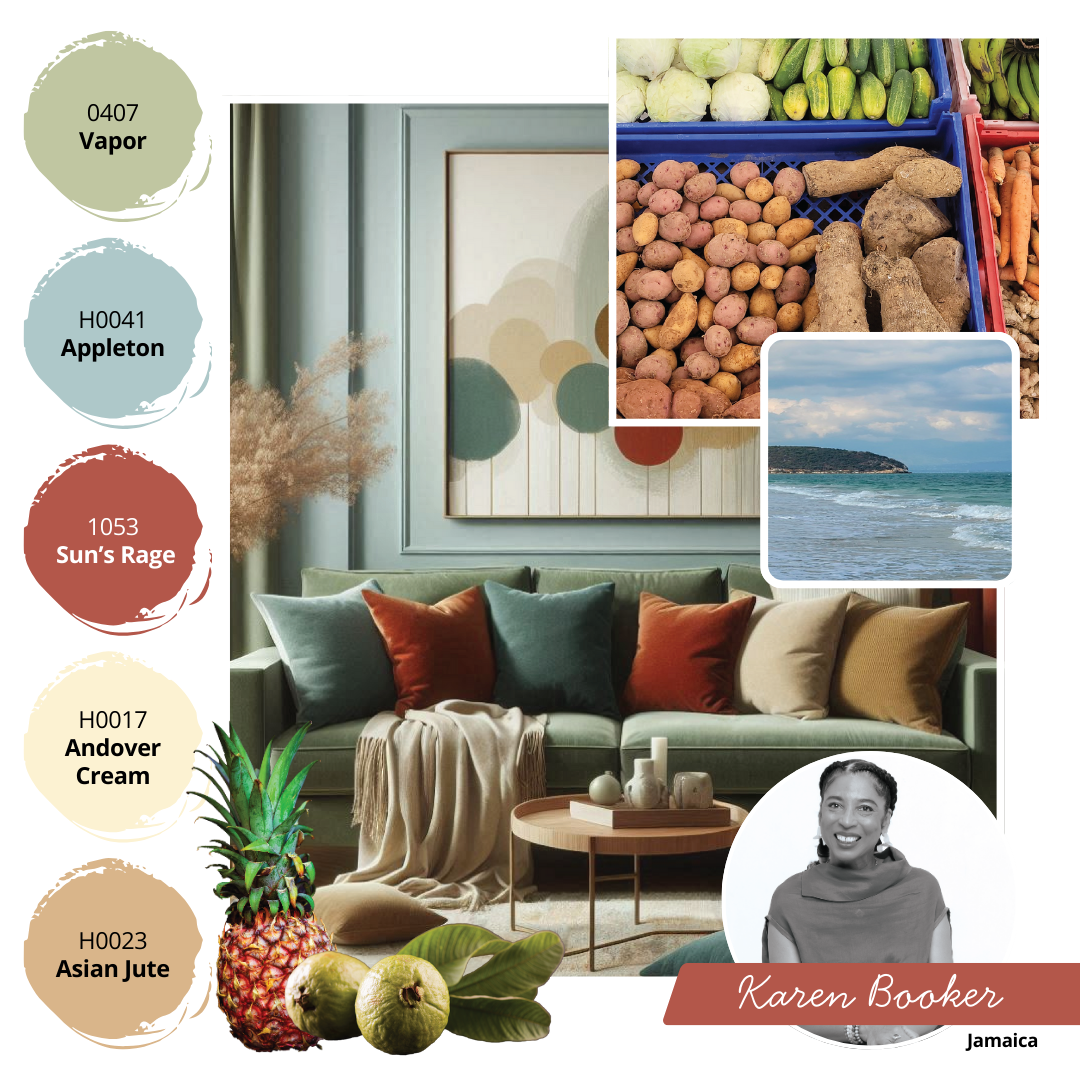 Jamaica Vibes Colour Palette by Karen Booker. Sponsored by Harris Paints and the Caribbean Colour Authority.