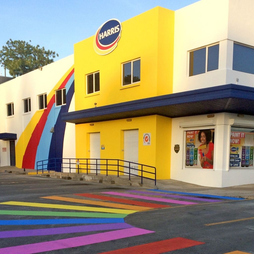 store front of Harris Paints Barbados Regional Office