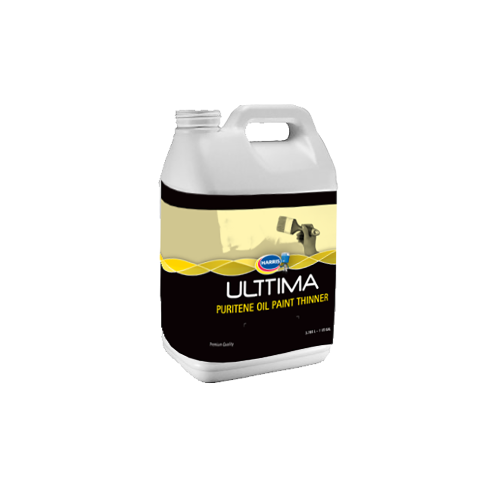 Ulttima Puritene Oil Paint Thinner, available at Harris Paints and BH Paints in the Caribbean.