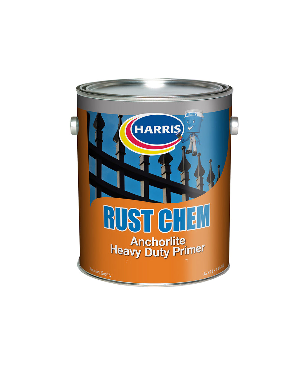 Harris Rust Chem Anchorlite Heavy Duty Primer, available at Harris Paints in the Caribbean.
